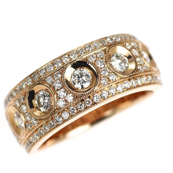 K18PG DIAMOND RING: K18PG diamond ring Brand: None Type/Style: ring Material: K18PG, Color: PG Size: 6.25 - 6.5US Accessories: None Accessories Notice: When purchasing pre-owned goods, please refer to the pho