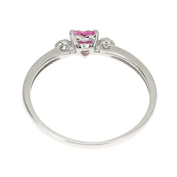 K18WG PINK SAPPHIRE DIAMOND RING - 2
