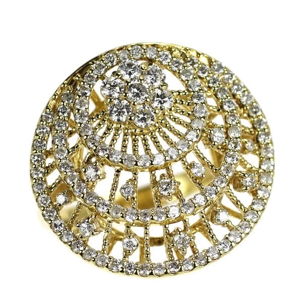 K18YG DIAMOND RING: K18YG diamond ring Brand: None Type/Style: ring Material: K18YG, Color: YG Size: 6.25 - 6.5US Accessories: None Accessories Notice: When purchasing pre-owned goods, please refer to the photos of the