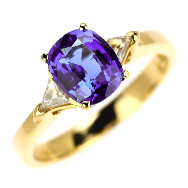 K18YG TANZANITE DIAMOND RING: K18YG Tanzanite Diamond Ring Brand: None Type/Style: ring Material: K18YG, Main Stone Tanzanite Color: YG Size: 5.25US Accessories: None Accessories Notice: When purchasing pre-owned goods, please