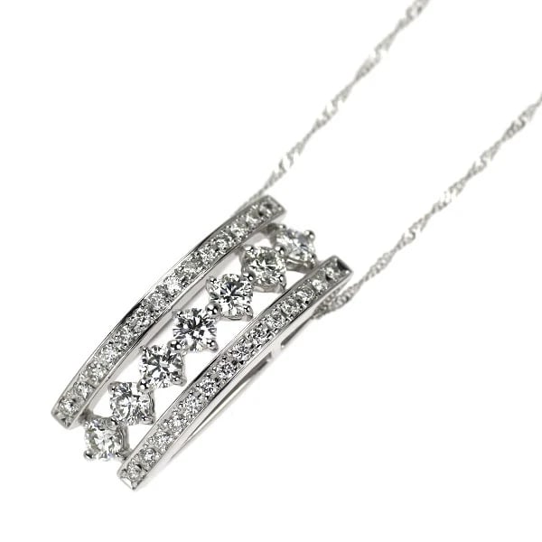 K18WG H&C DIAMOND PENDANT NECKLACE: K18WG H&C Diamond Pendant Necklace Brand: None Type/Style: pendant necklace Material: K18WG, Color: WG Size: Necklace: Chain Length 40.5 Length/Width/Diameter23.4 Accessories: None Accessories