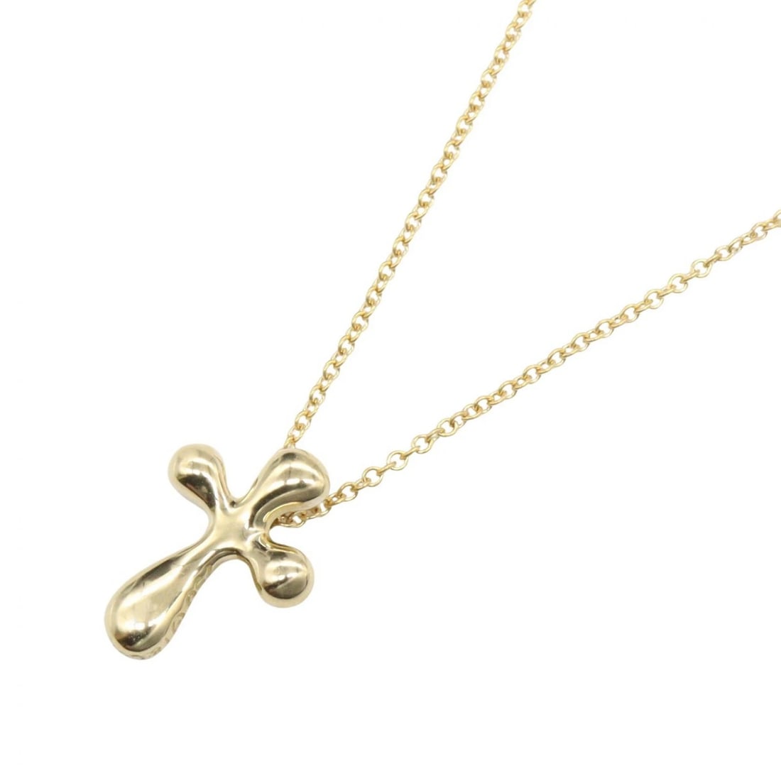TIFFANY?CO CROSS NECKLACE PENDANT: TIFFANY?CO Cross Necklace Pendant Brand: TIFFANY?CO Type/Style: Necklace Material: K18 (Yellow Gold), Color: Gold Size: Size Neck rotation?40.5cm(15.9") Motif W?11mm x H?14mm(0.4" x 0.6")