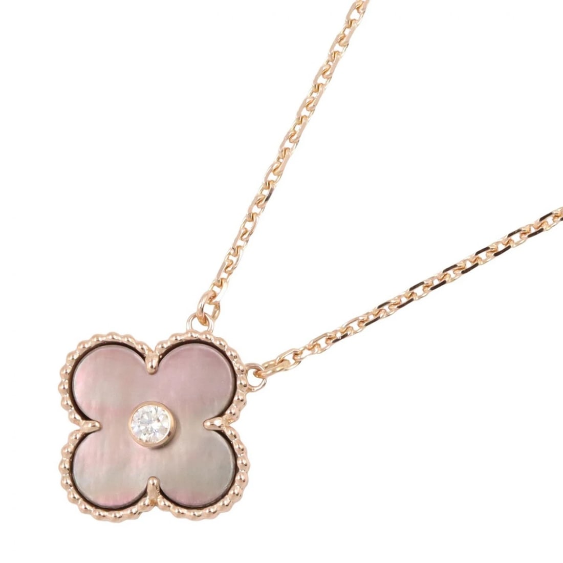 VAN CLEEF & ARPELS ALHAMBRA NECKLACE: VAN CLEEF & ARPELS Alhambra Necklace Brand: Van Cleef & Arpels Type/Style: Necklace Material: K18PG?Rose Gold?, Color: Gold Size: Size Neck rotation?37/41.5cm(14.6") Motif W?15mm x H?15mm(0.6" x