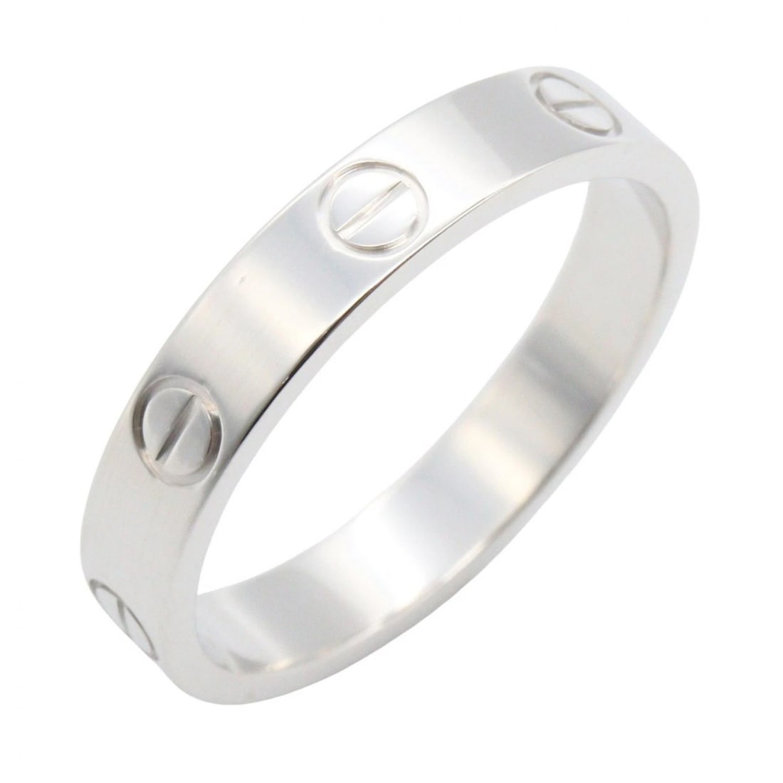 CARTIER MINI LOVE RING 18KWG WHITE GOLD: CARTIER Mini Love Ring 18KWG White Gold Brand: CARTIER Type/Style: Ring Material: K18WG?White Gold?, Color: Silver Size: US size 7.5 Accessories: None Accessories Notice: When purchasing pre-owned