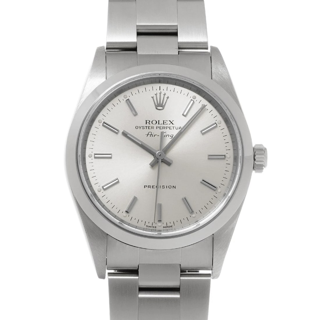ROLEX AIR-KING SILVER WATCH: ROLEX Air-King Silver Watch Brand: ROLEX Type/Style: Wristwatch Material: Band Material Stainless steel, Case Material Stainless steel Color: Dial Color Silver Size: ?Case? H/about 34mm W/about 34mm D