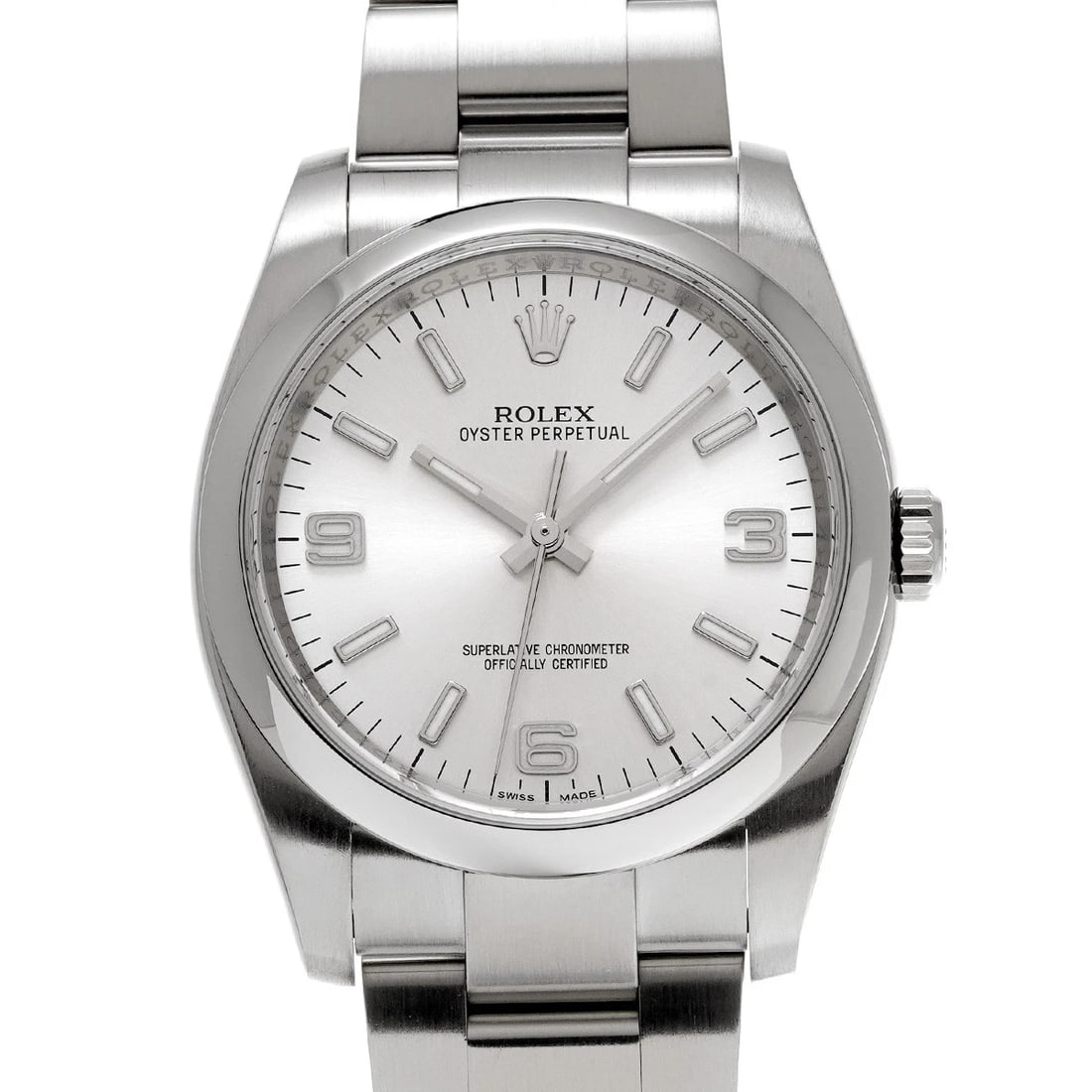 ROLEX OYSTER PERPETUAL SILVER WATCH: ROLEX Oyster Perpetual Silver Watch Brand: ROLEX Type/Style: Wristwatch Material: Band Material Stainless steel, Case Material Stainless steel Color: Dial Color Silver Size: ?Case? H/about 36mm W/abou