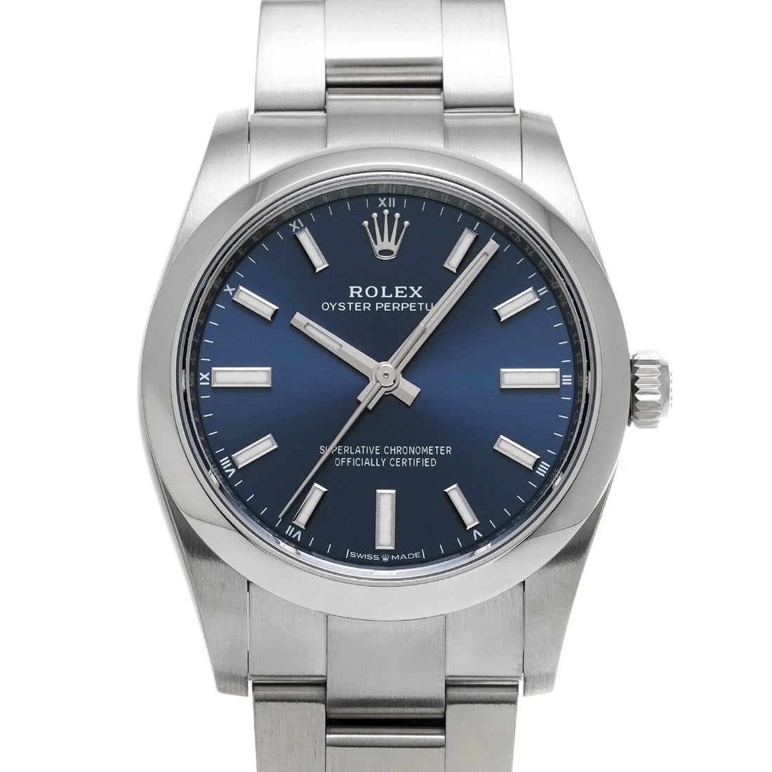 ROLEX OYSTER PERPETUAL BRIGHT BLUE WATCH: ROLEX Oyster Perpetual Bright blue Watch Brand: ROLEX Type/Style: Wristwatch Material: Band Material Stainless steel, Case Material Stainless steel Color: Dial Color Bright blue Size: ?Case? H/about