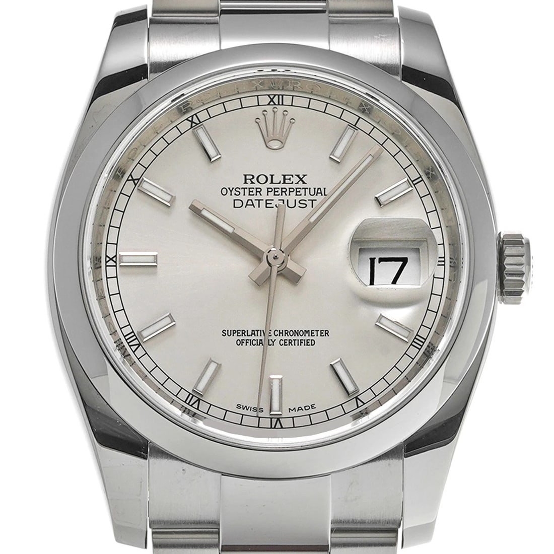 ROLEX DATEJUST SILVER WATCH - 4
