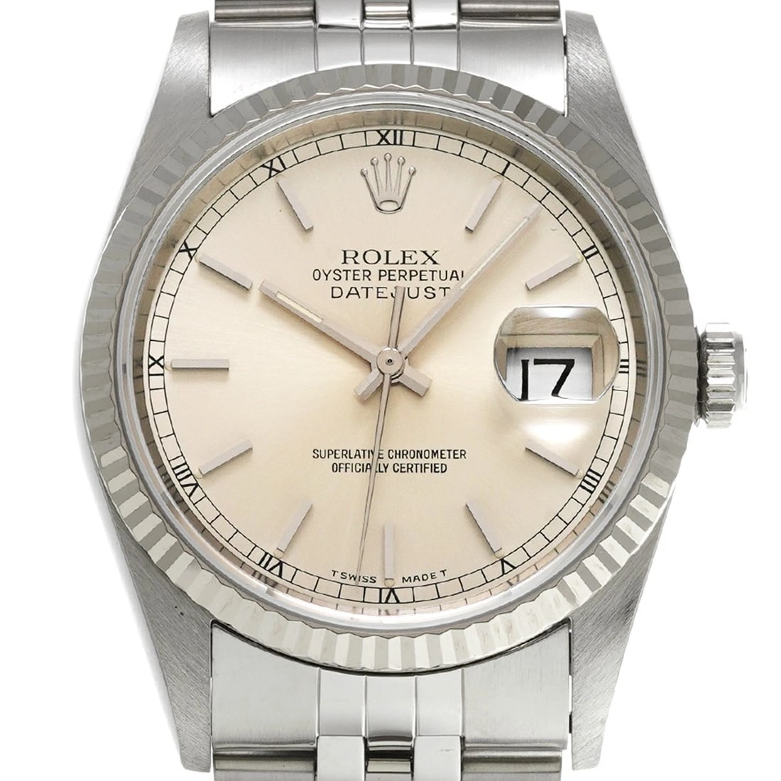 ROLEX DATEJUST SILVER WATCH - 4