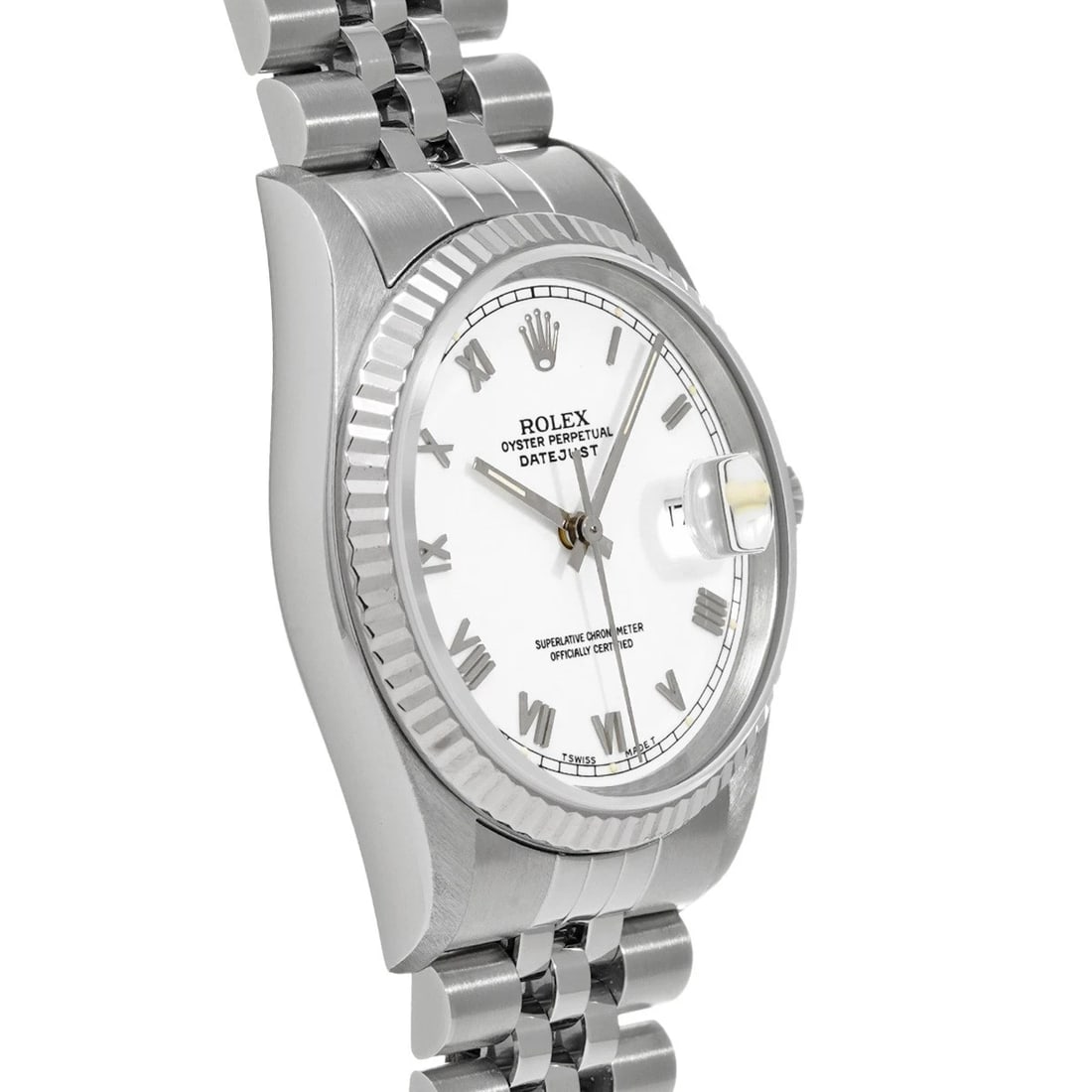 ROLEX DATEJUST WHITE WATCH - 3