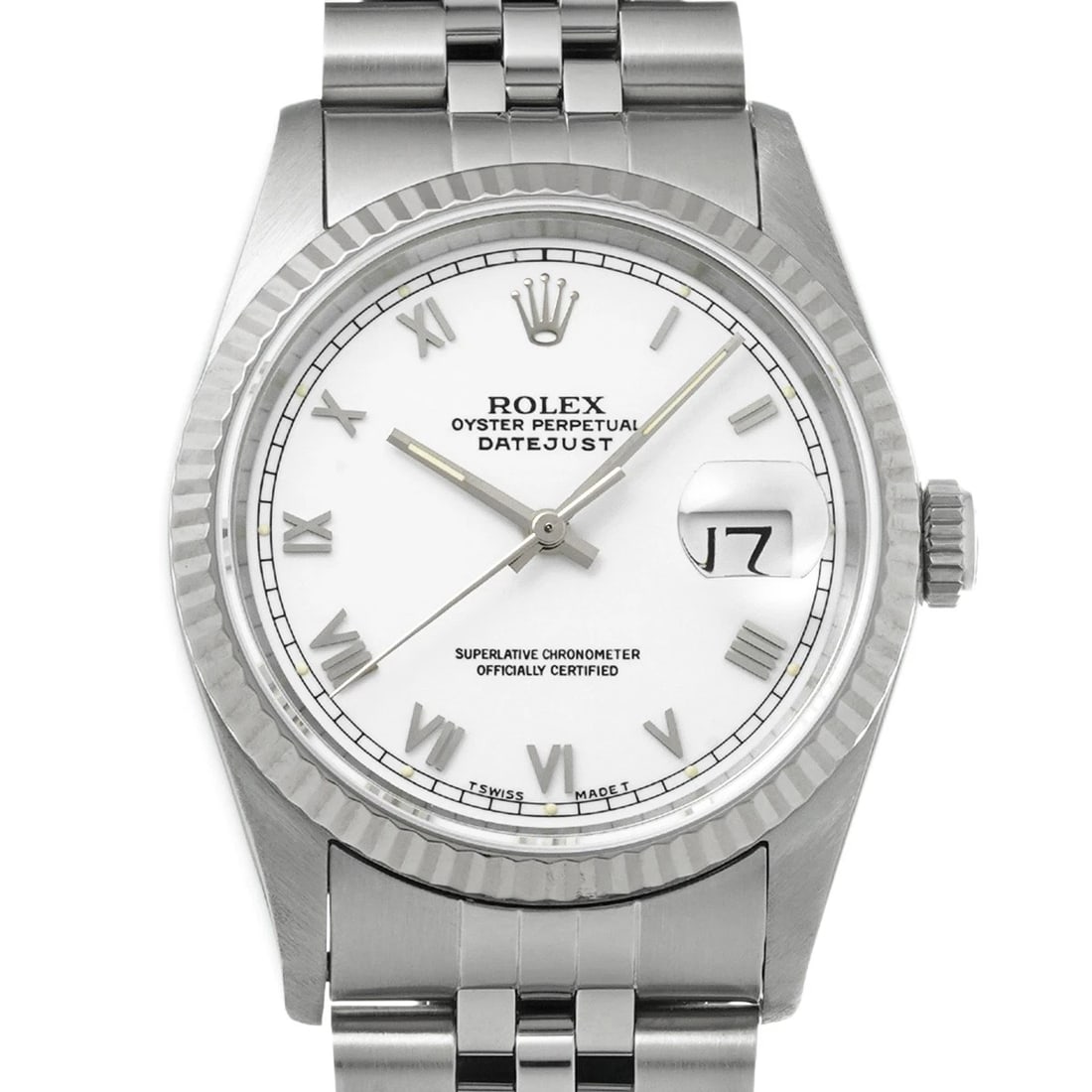 ROLEX DATEJUST WHITE WATCH - 4