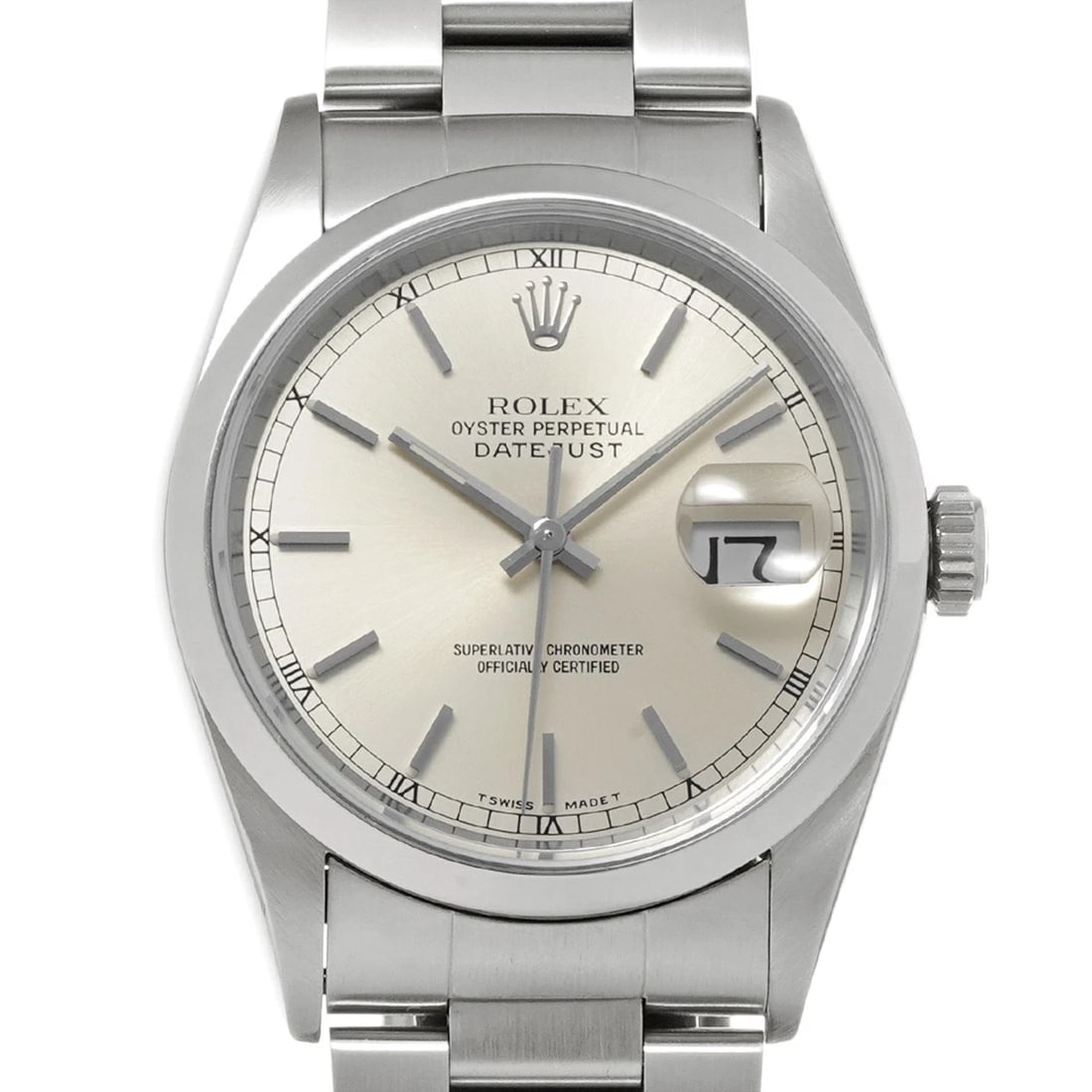 ROLEX DATEJUST SILVER WATCH - 4