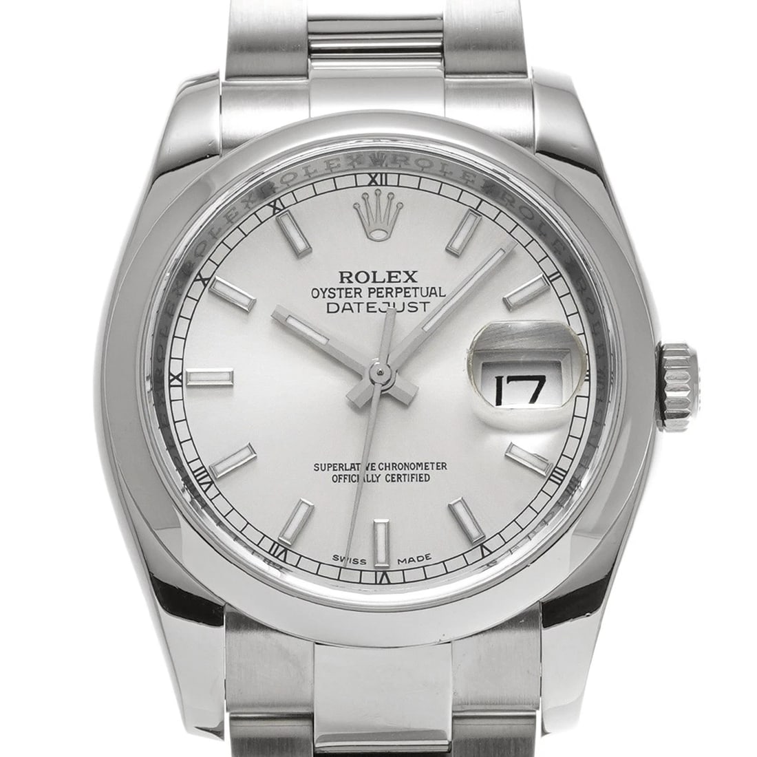 ROLEX DATEJUST SILVER WATCH - 4