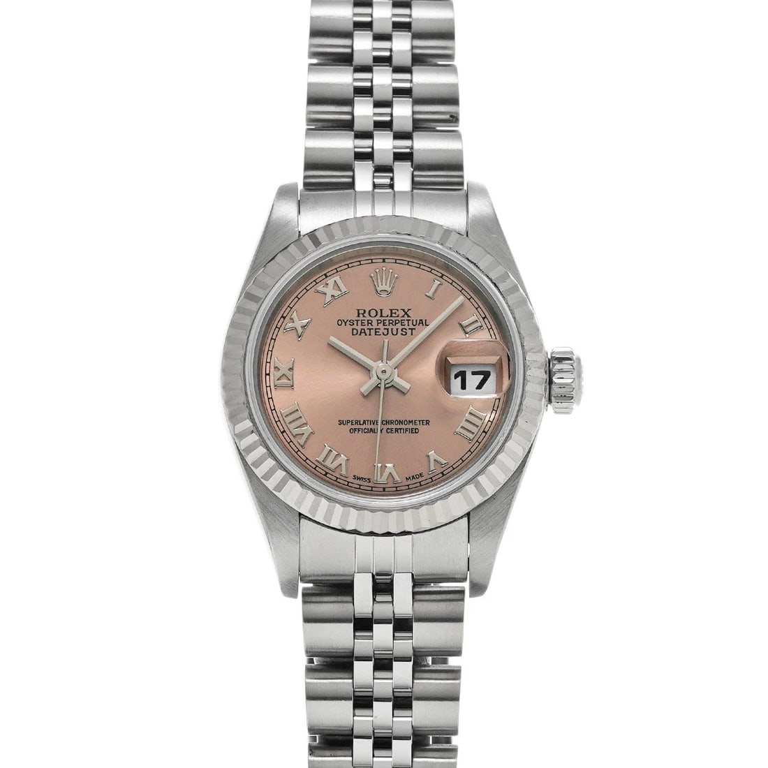 ROLEX DATEJUST PINK WATCH: ROLEX Datejust pink Watch Brand: ROLEX Type/Style: Wristwatch Material: Band Material Stainless steel, Case Material Stainless steel Color: Dial Color pink Size: ?Case? H/about 26mm W/about 26mm