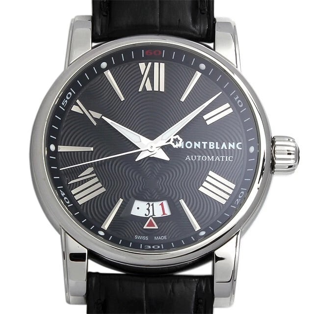 MONTBLANC STAR AUTOMATIC WATCH: Montblanc Star Automatic Watch Brand: Montblanc Type/Style: Wristwatch Material: Case Material Stainless steel/SS (band) Leather/Leather Color: Dial color Black/Black Size: (case width) 42mm (case