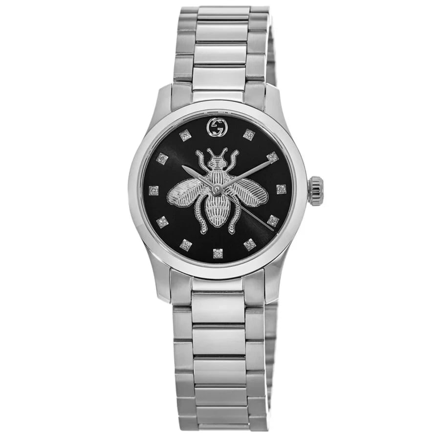 GUCCI G-TIMELESS DIAMOND WATCH: Gucci G-Timeless Diamond Watch Brand: Gucci Type/Style: Wristwatch Material: Case Material Stainless steel Color: Dial color Black Size: Case size: Approx. 27mm (excluding crown) Wrist size: Approx.