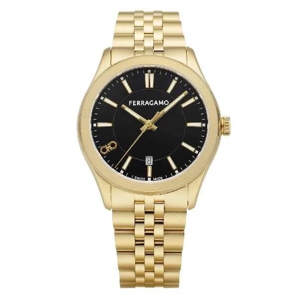 SALVATORE FERRAGAMO GENT WATCH: Salvatore Ferragamo gent Watch Brand: Salvatore Ferragamo Type/Style: Wristwatch Material: Case Material Stainless steel (yellow gold PVD) Band material Stainless steel (yellow gold PVD) Color: none