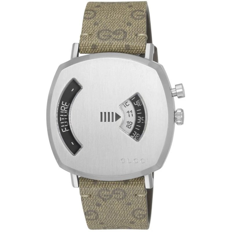 GUCCI GRIP WATCH: Gucci Grip Watch Brand: Gucci Type/Style: Wristwatch Material: Case Material Stainless steel Color: Dial Color Black Size: Case size Approx. 38mm (excluding crown) Thickness Approx. 8mm Wrist