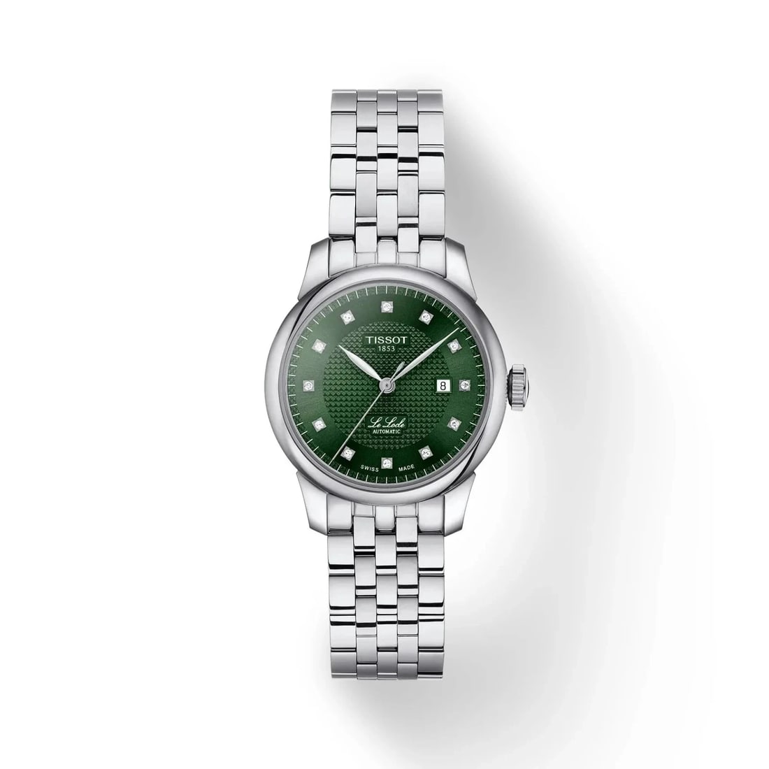 TISSOT LE LOCLE WATCH: TISSOT Le Locle Watch Brand: Tissot Type/Style: Wristwatch Material: Case Material Stainless Steel Band Material: Stainless Steel Color: Dial Color: Green Size: Case Diameter: 29 mm Accessories: None