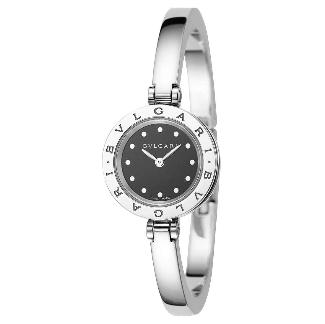 BVLGARI B.ZERO1 HELP HIM WATCH: BVLGARI B.ZERO1 Help him Watch Brand: Bvlgari Type/Style: Wristwatch Material: Case Material Stainless steel Color: Dial color: Black Size: Case diameter: 23 mm Accessories: None Accessories Notice: