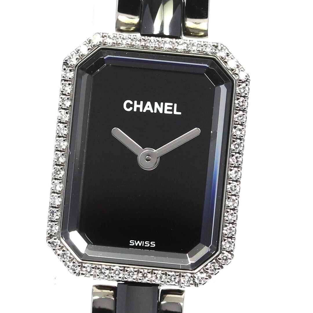 CHANEL PREMIERE BLACK WATCH: Chanel Premiere Black Watch Brand: CHANEL Type/Style: Wristwatch Material: Case Material Material SS Color: Case Color Black Color Black Dial Size: Case diameter 15mm Accessories: None Accessories