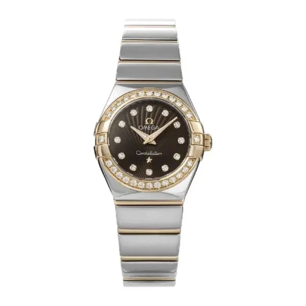OMEGA CONSTELLATION BROWN WATCH: OMEGA Constellation Brown Watch Brand: OMEGA Type/Style: Wristwatch Material: Case Material Stainless Steel/18K Red Gold Color: Dial Color Brown Size: [Case Size] 24mm x 24mm x 8mm Accessories: None