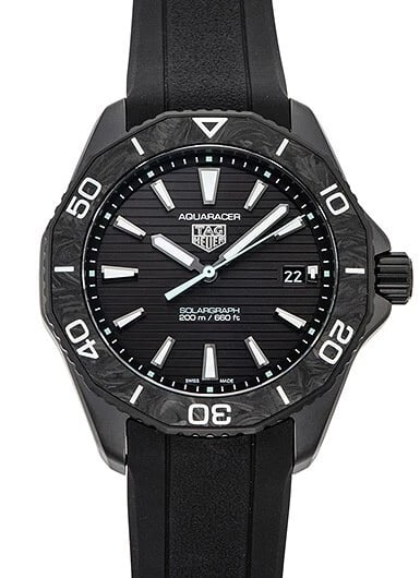 TAG HEUER AQUA RACER PROFESSIONAL SOLAR GRAPH BLACK WATCH: TAG Heuer Aqua Racer Professional Solar Graph Black Watch Brand: TAG Heuer Type/Style: Wristwatch Material: Case Material Material SS (DLC processing) Color: Case Color Black Size: Case diameter 40mm 