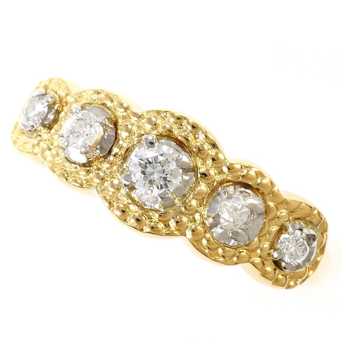 K18 GOLD RING DIAMOND: K18 gold Ring Diamond Brand: No Brand Type/Style: Ring Material: K18/Yellow Gold White Gold, Main Stone Natural Color: Yellow Gold, White Gold Size: US 7 1/2 Accessories: None Accessories Notice: