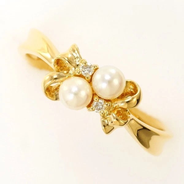 K18 RING: K18 Ring Brand: No Brand Type/Style: Ring Material: K18/Yellow Gold, Main Stone Pearl, Natural Color: Yellow Gold Size: US 7 Accessories: None Accessories Notice: When purchasing pre-owned goods,