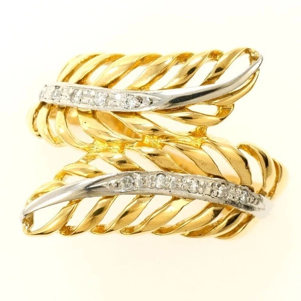 RING: Ring Brand: No Brand Type/Style: Ring Material: PT900, Color: Gold Size: US 6 3/4 Accessories: None Accessories Notice: When purchasing pre-owned goods, please refer to the photos of the items to
