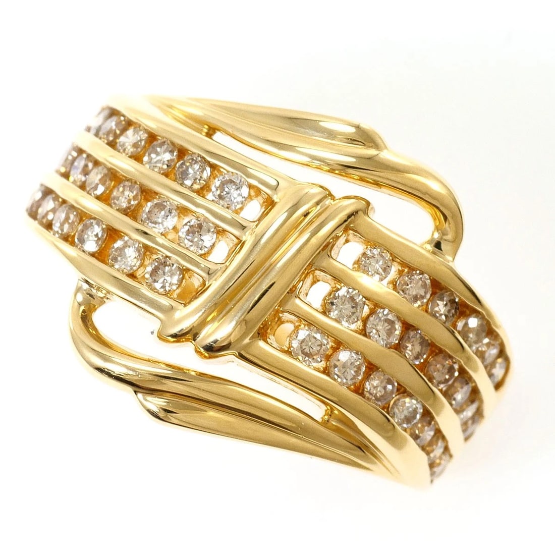 K18 GOLD RING DIAMOND: K18 gold Ring Diamond Brand: No Brand Type/Style: Ring Material: K18/Yellow Gold, Main Stone Natural Color: Yellow Gold Size: US 7 1/2 Accessories: None Accessories Notice: When purchasing