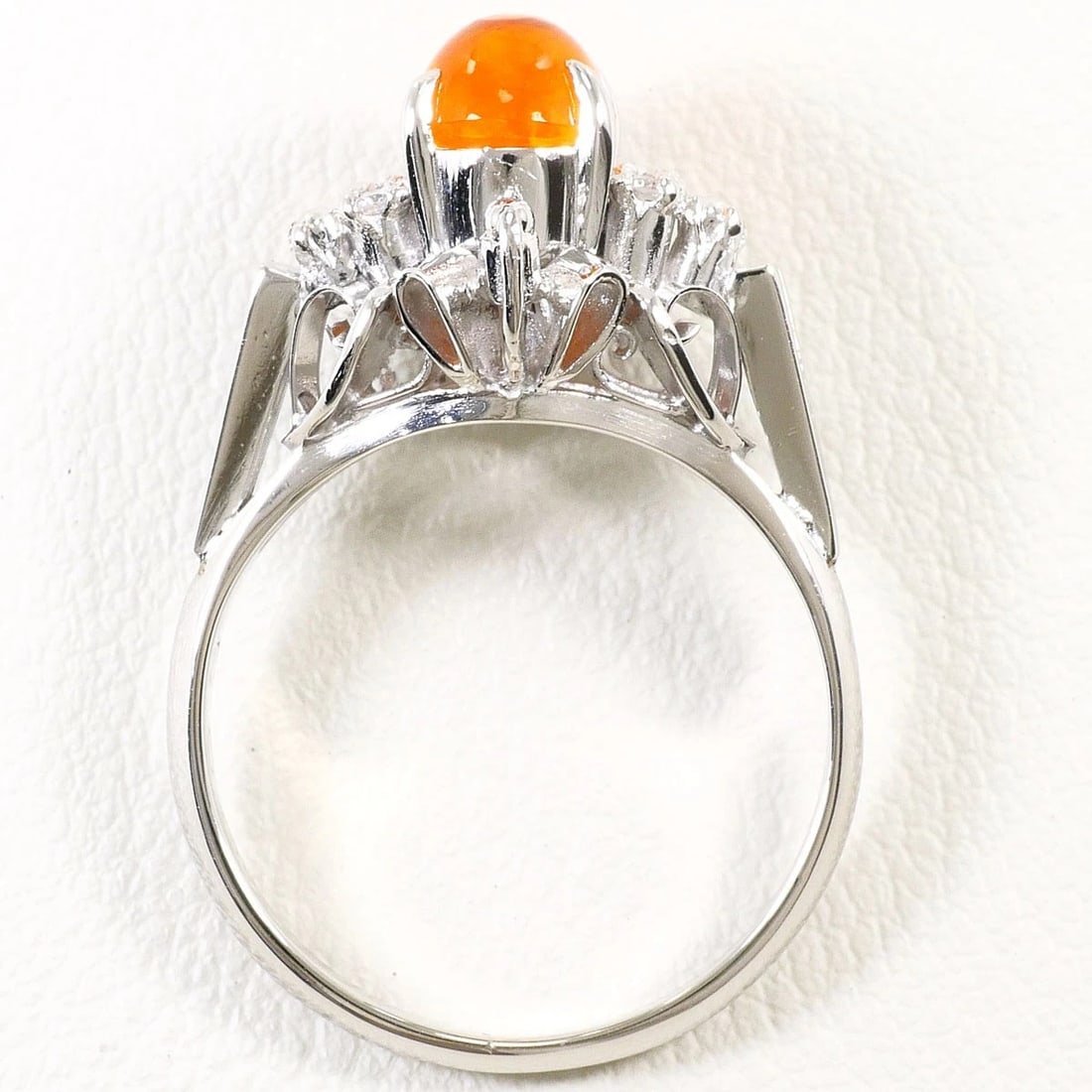 PT900 PLATINUM RING FIRE OPAL - 3