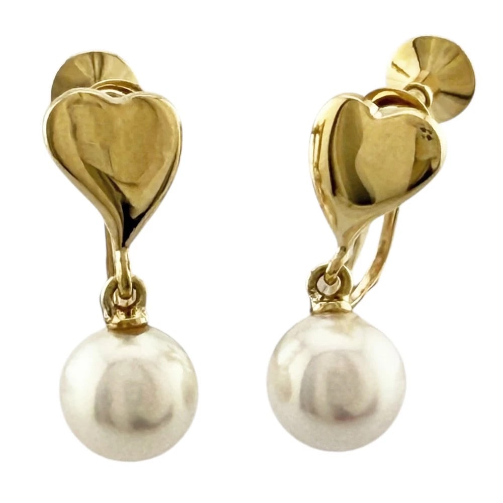 MIKIMOTO EARRING K18 YELLOW GOLD: MIKIMOTO Earring K18 yellow gold Brand: MIKIMOTO Type/Style: Earring Material: K18 yellow gold, Color: gold Size: 16.0mm x 6.0mm Pearl diameter:6.0mm Accessories: None Accessories Notice: When