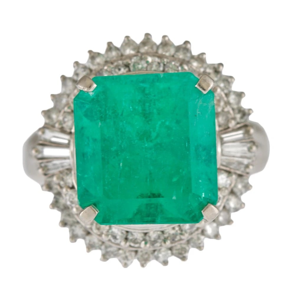 RING PT900PLATINUM EMERALD - 2