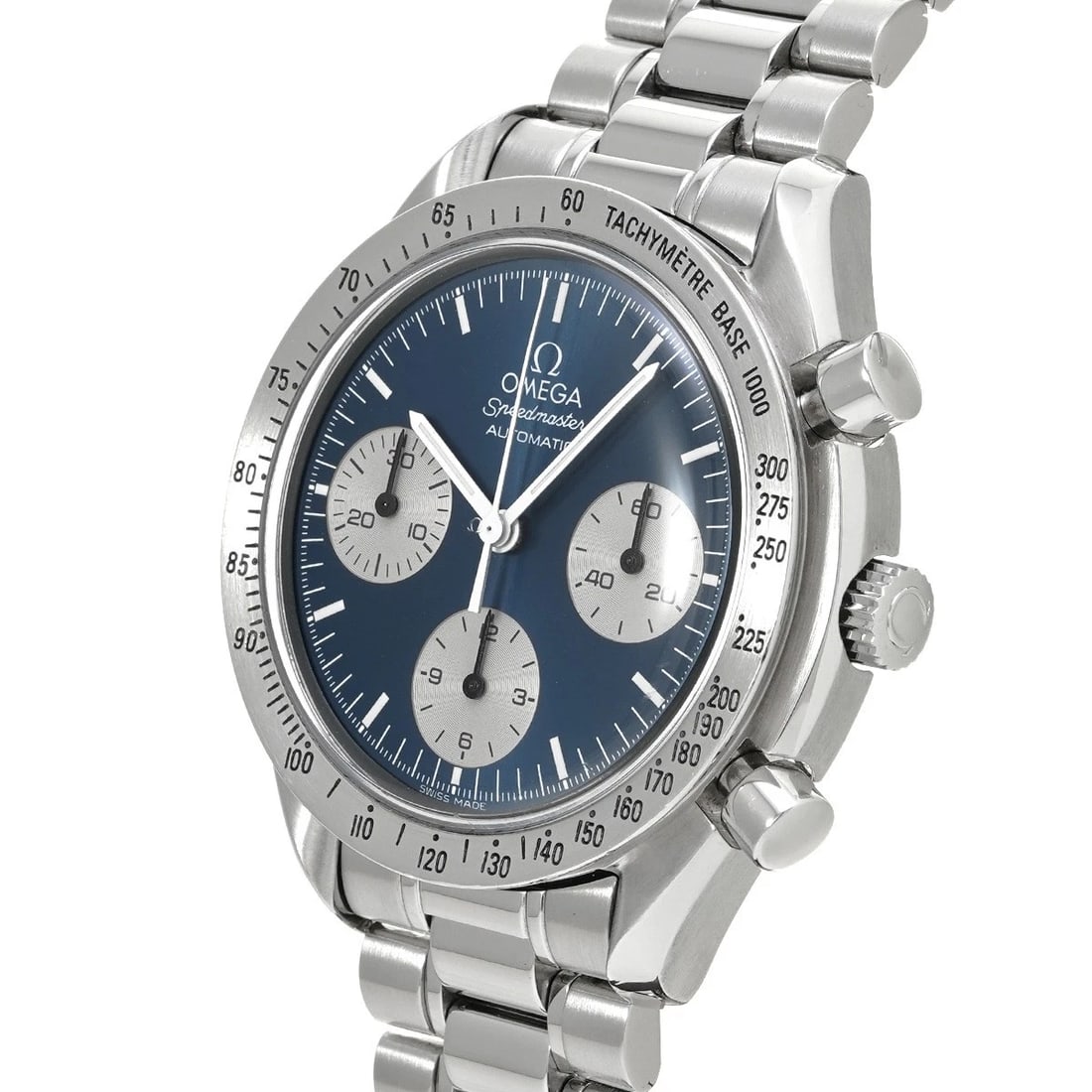OMEGA SPEEDMASTER AUTOMATIC BLUE/SILVER WATCH - 2
