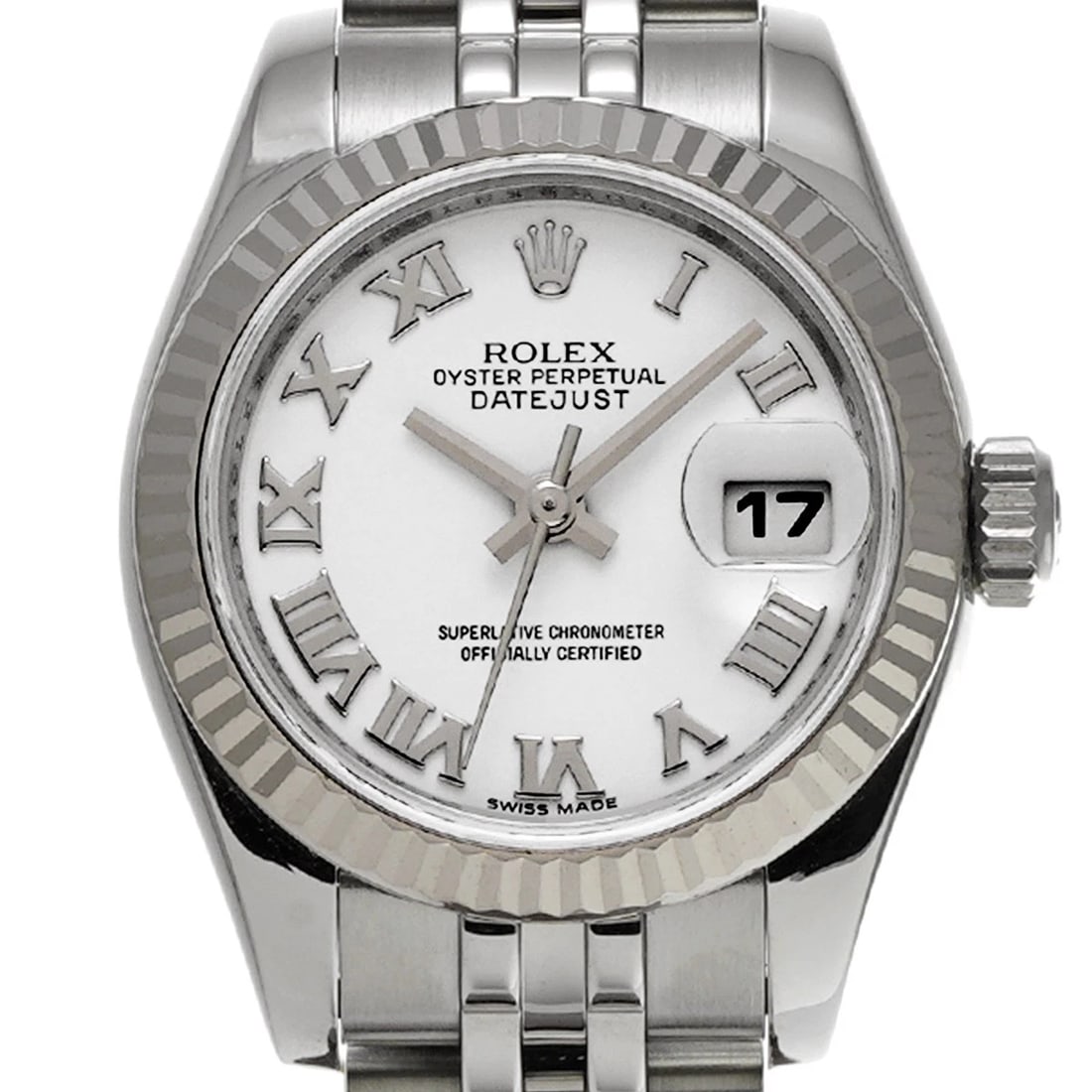 ROLEX DATEJUST WHITE WATCH - 4