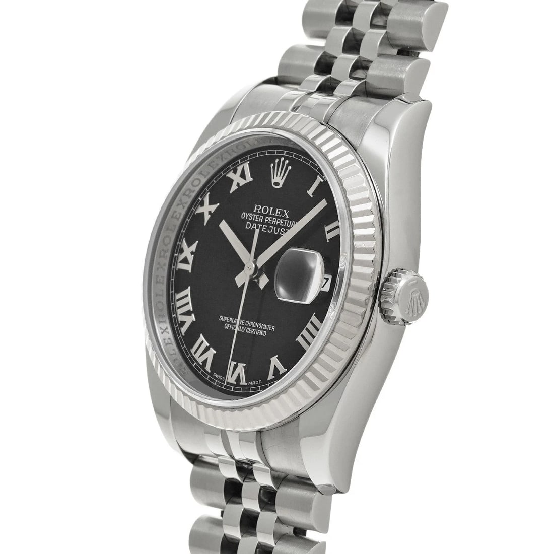ROLEX DATEJUST BLACK WATCH - 2