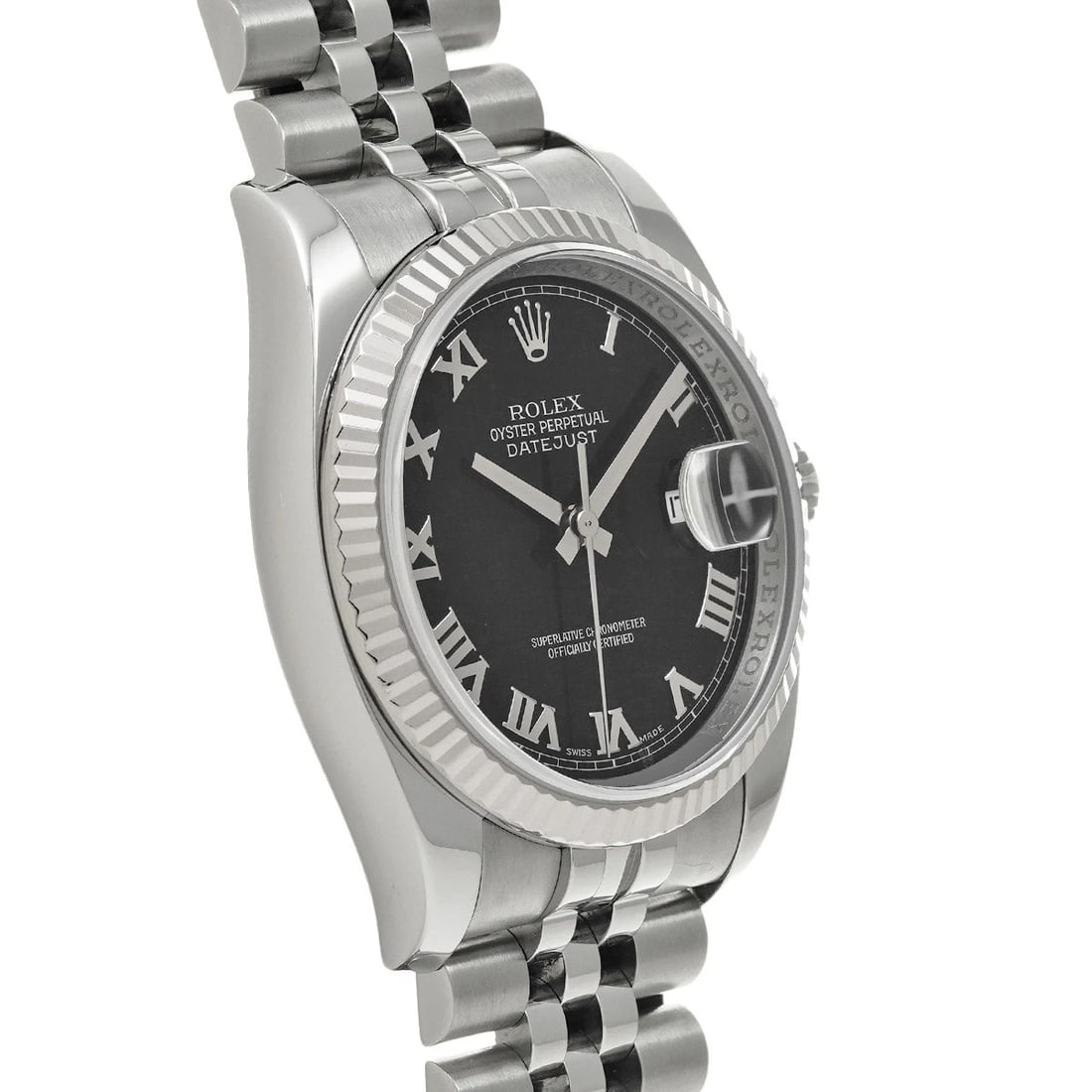 ROLEX DATEJUST BLACK WATCH - 3