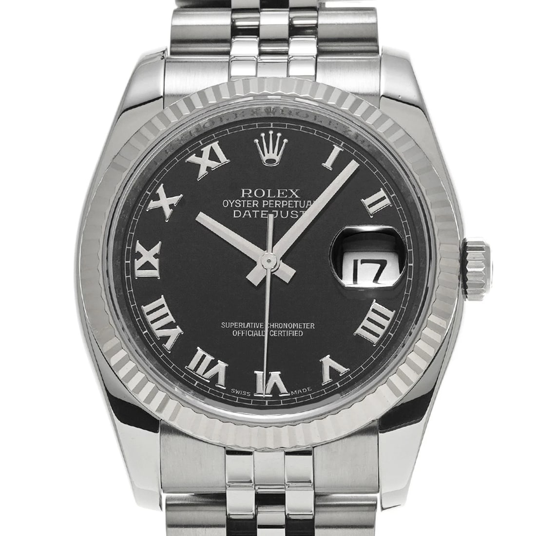 ROLEX DATEJUST BLACK WATCH - 4