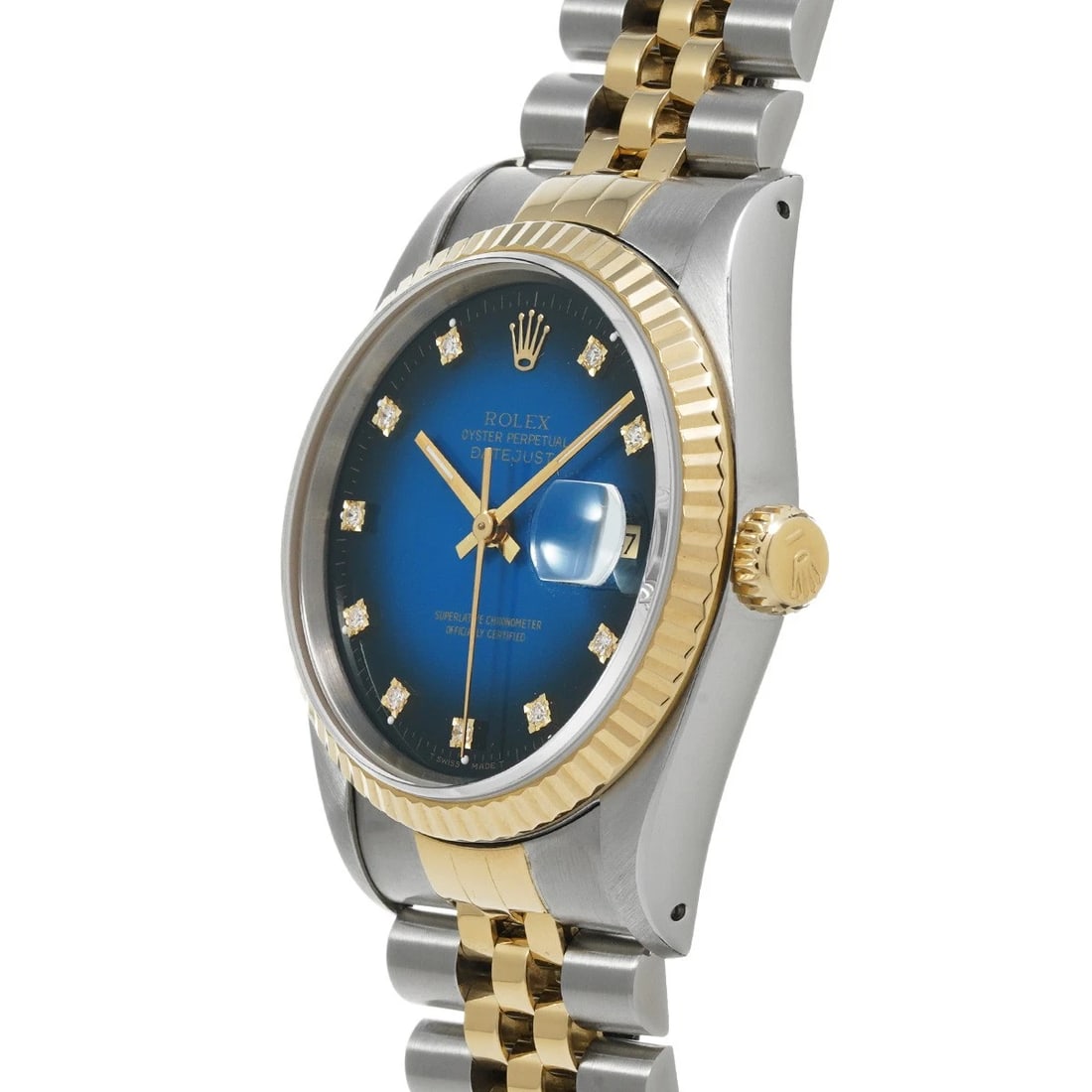 ROLEX DATEJUST BLUE GRADIENT/DIAMOND WATCH - 2