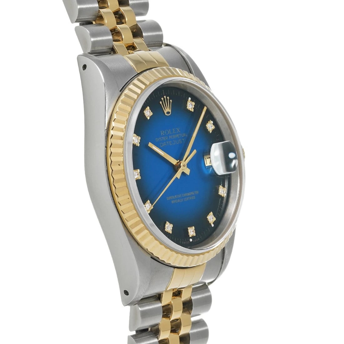 ROLEX DATEJUST BLUE GRADIENT/DIAMOND WATCH - 3