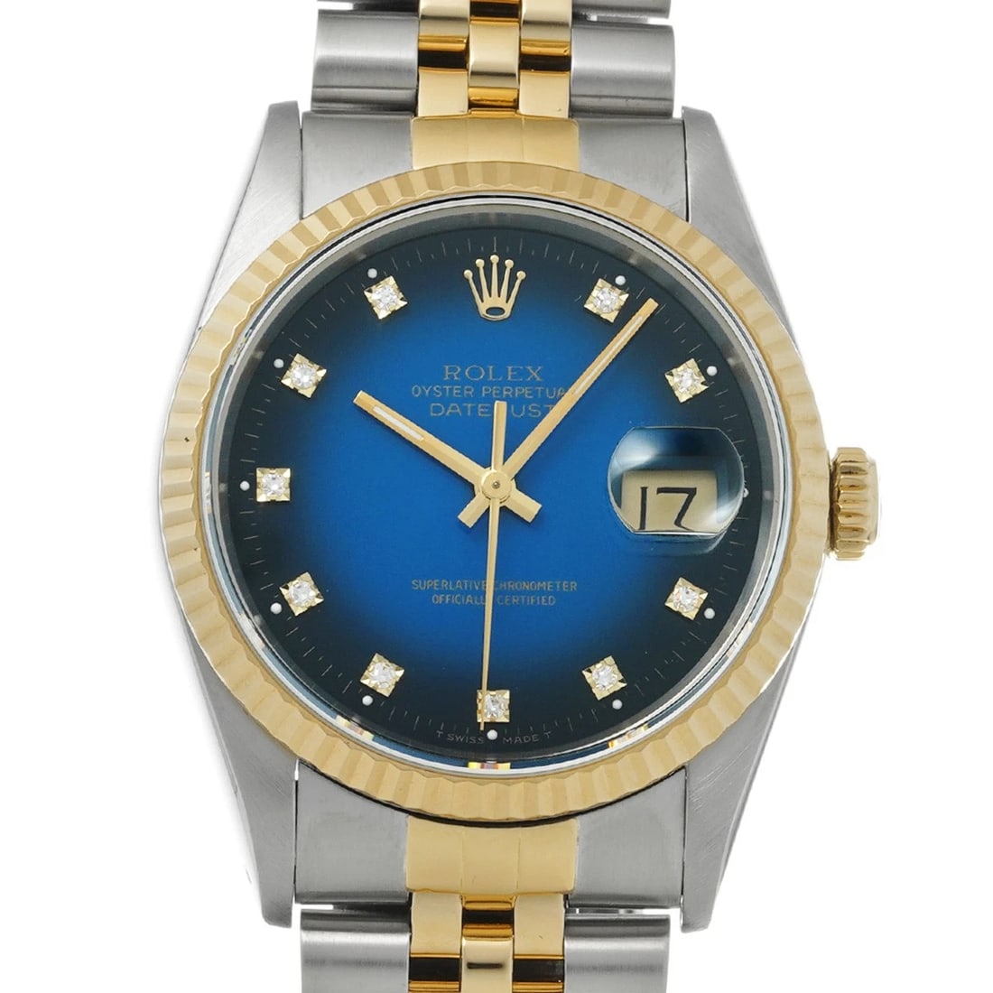 ROLEX DATEJUST BLUE GRADIENT/DIAMOND WATCH - 4