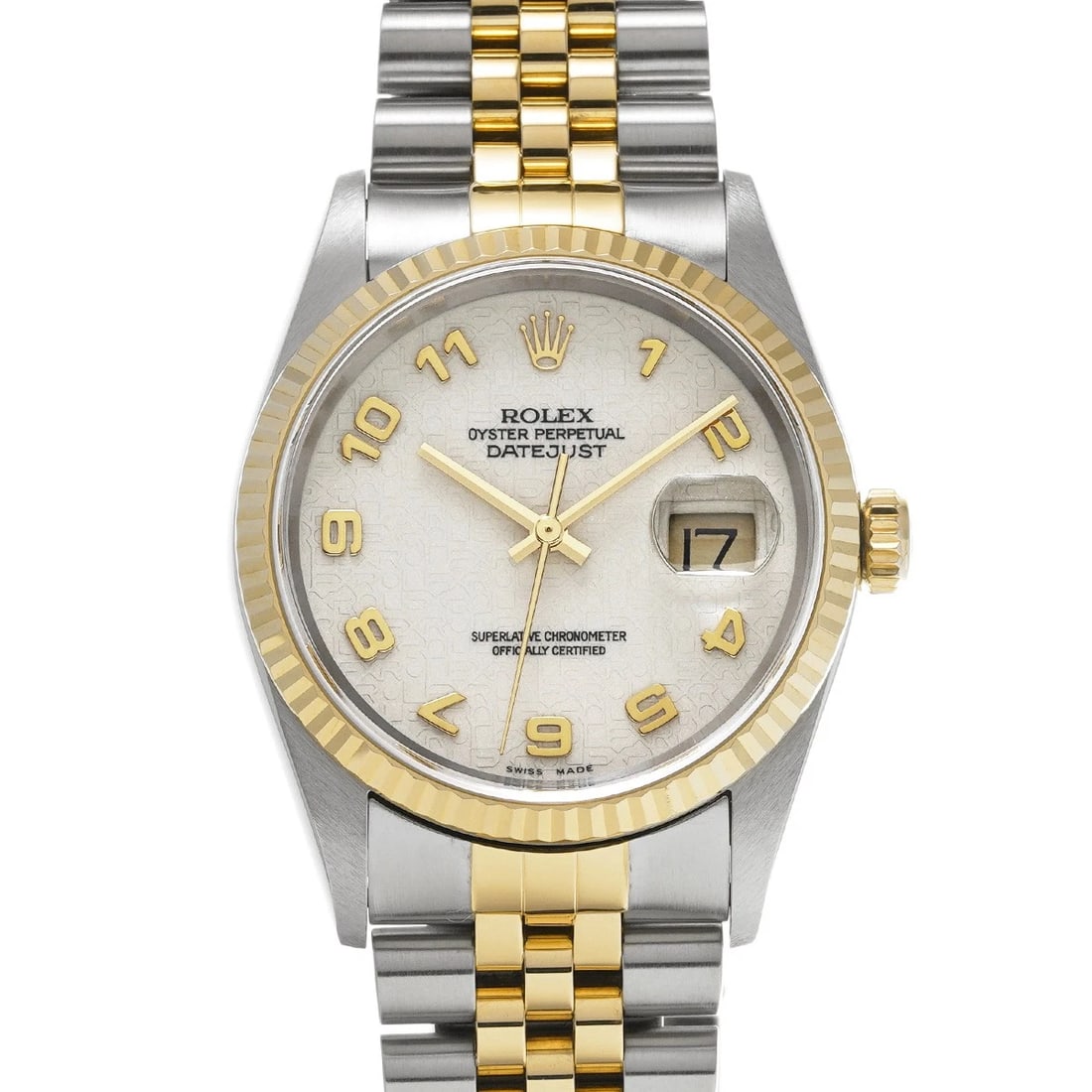 ROLEX DATEJUST IVORY COMPUTER WATCH: ROLEX Datejust Ivory Computer Watch Brand: ROLEX Type/Style: Wristwatch Material: Band Material Stainless steel/Yellow Gold, Case Material Stainless steel/Yellow Gold Color: Dial Color Ivory Computer 