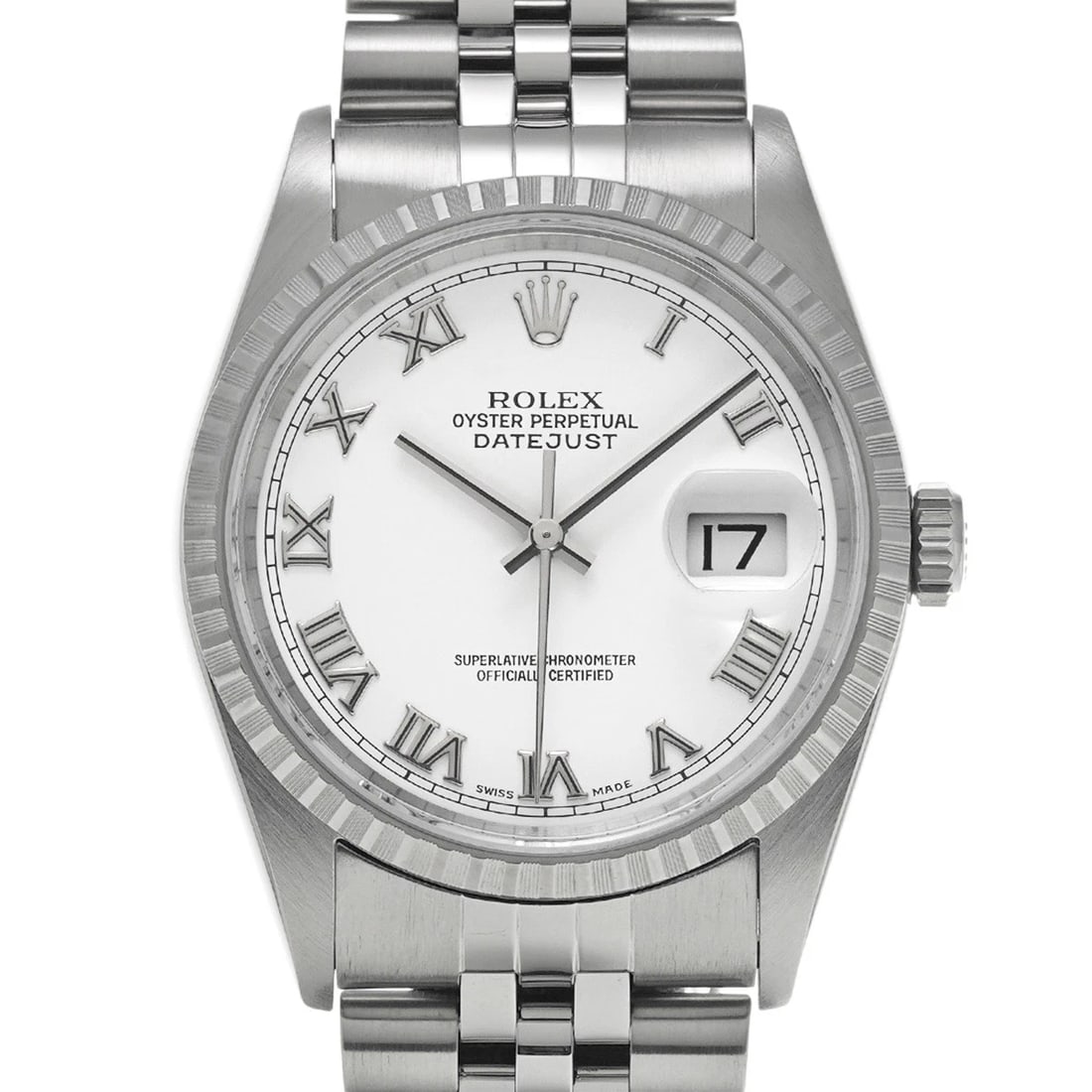 ROLEX DATEJUST WHITE WATCH - 4