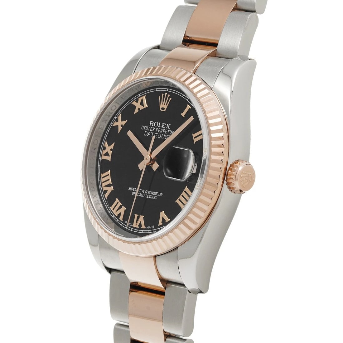 ROLEX DATEJUST BLACK WATCH - 2