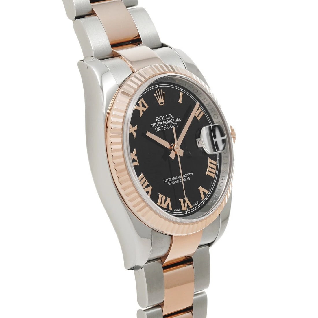 ROLEX DATEJUST BLACK WATCH - 3