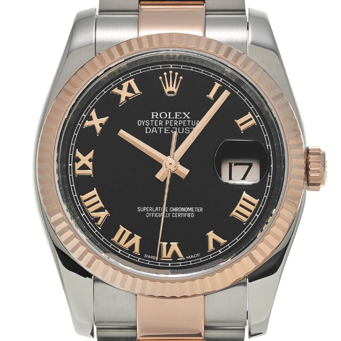 ROLEX DATEJUST BLACK WATCH - 4