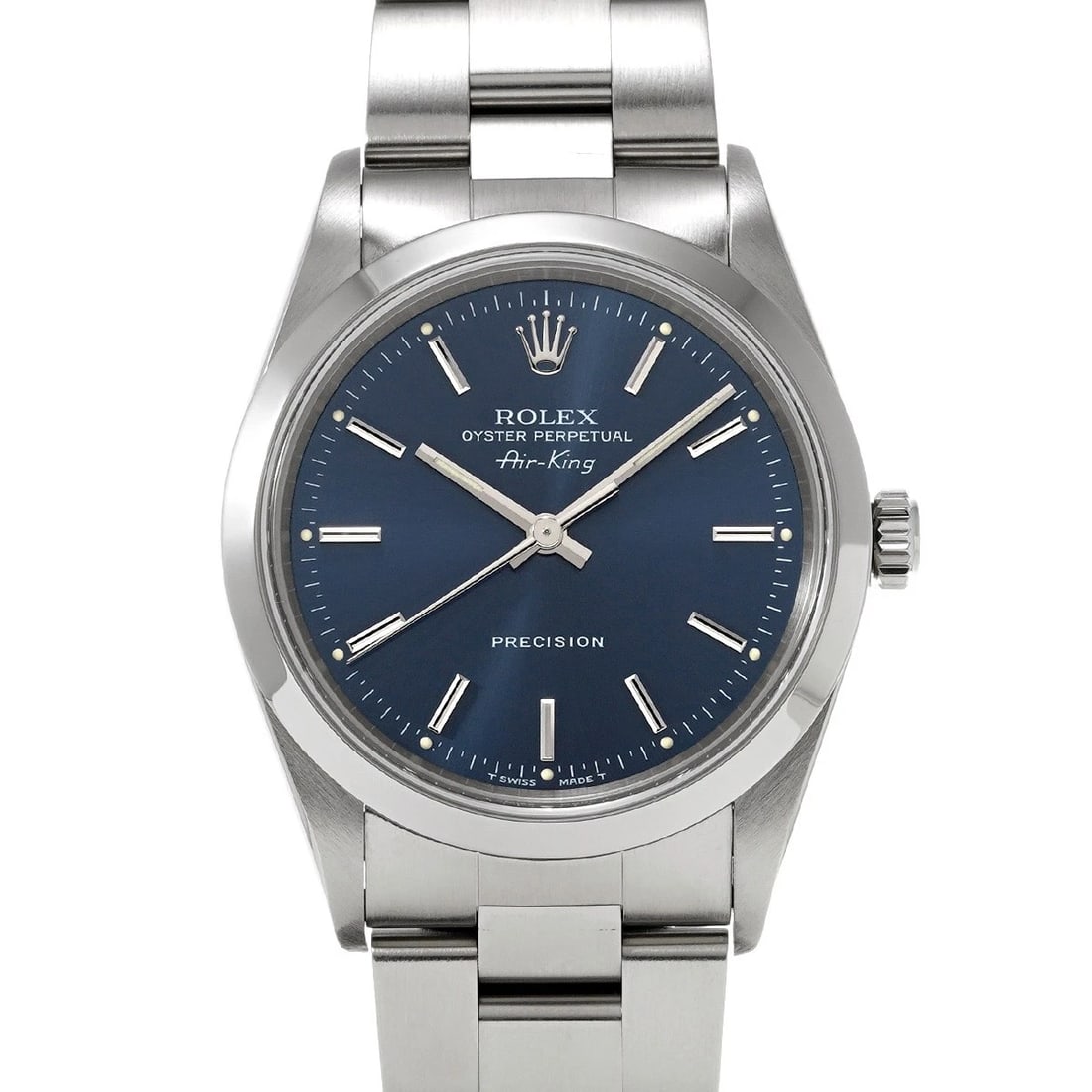 ROLEX AIR-KING BLUE WATCH: ROLEX Air-King blue Watch Brand: ROLEX Type/Style: Wristwatch Material: Band Material Stainless steel, Case Material Stainless steel Color: Dial Color blue Size: ?Case? H/about 34mm W/about 34mm