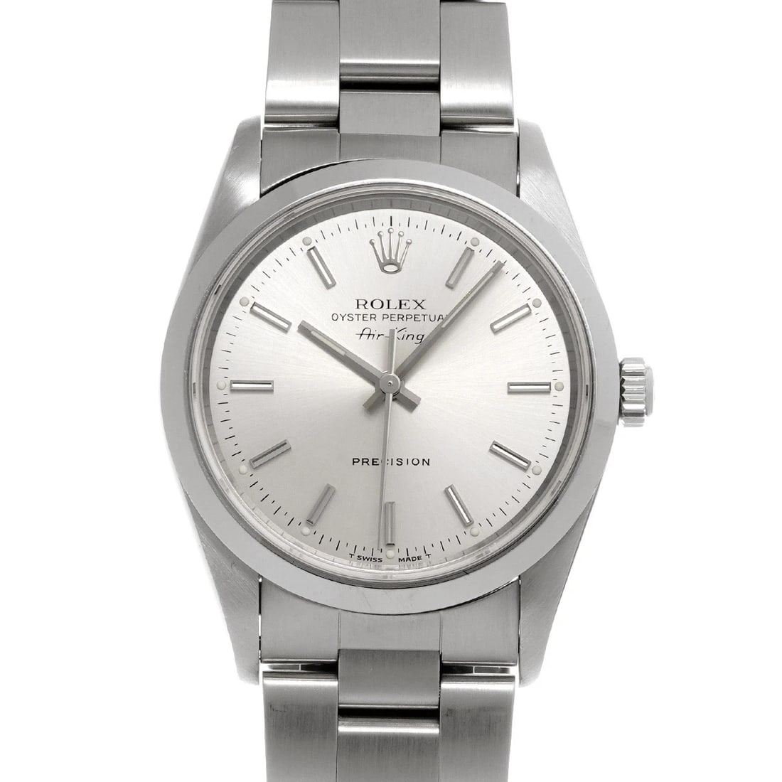 ROLEX AIR-KING SILVER WATCH: ROLEX Air-King Silver Watch Brand: ROLEX Type/Style: Wristwatch Material: Band Material Stainless steel, Case Material Stainless steel Color: Dial Color Silver Size: ?Case? H/about 34mm W/about 34mm