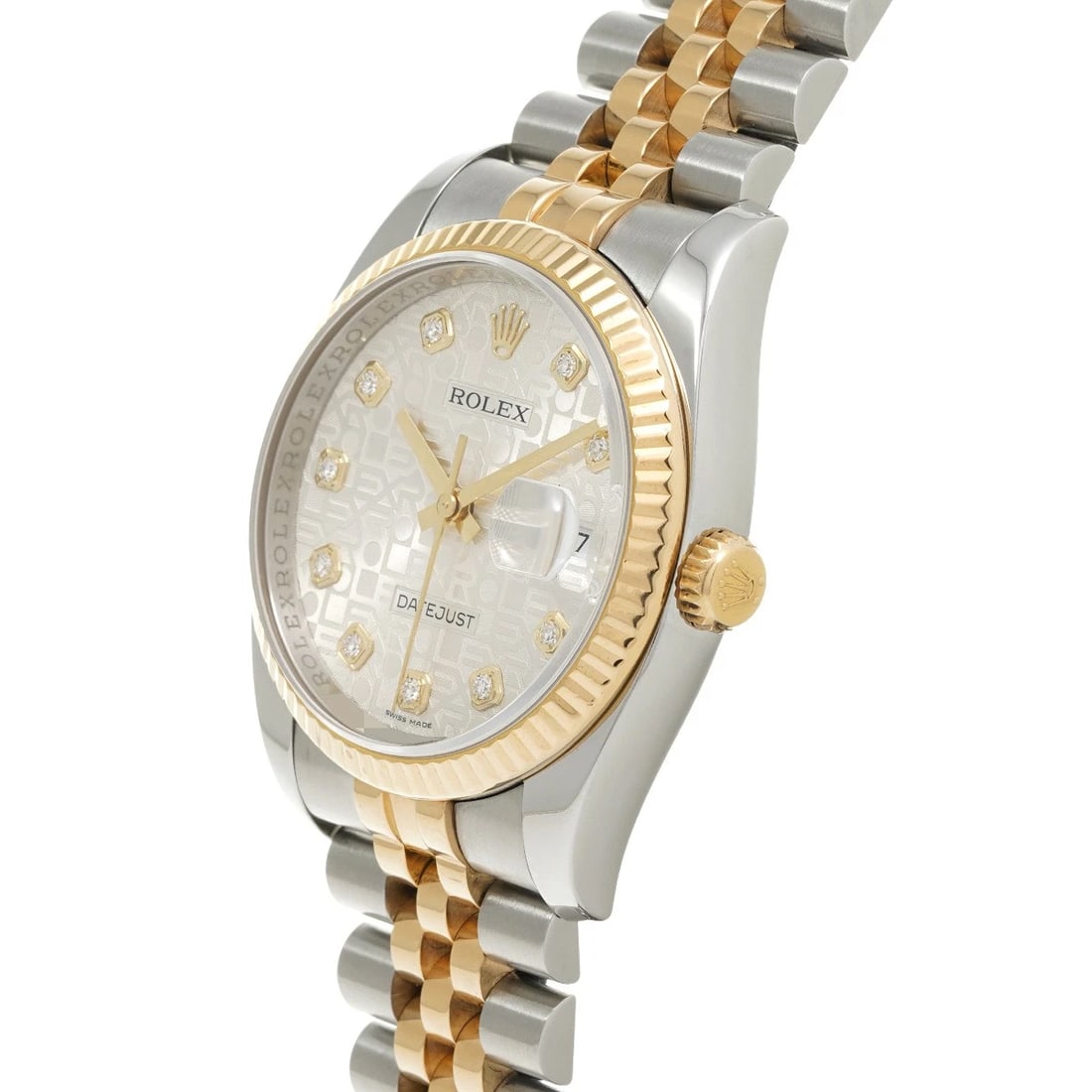 ROLEX DATEJUST SILVER COMPUTER/DIAMOND WATCH - 2